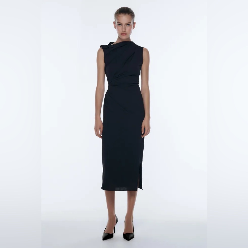 NWT Zara Narciso Rodriguez Gathered Dress Limited Edition